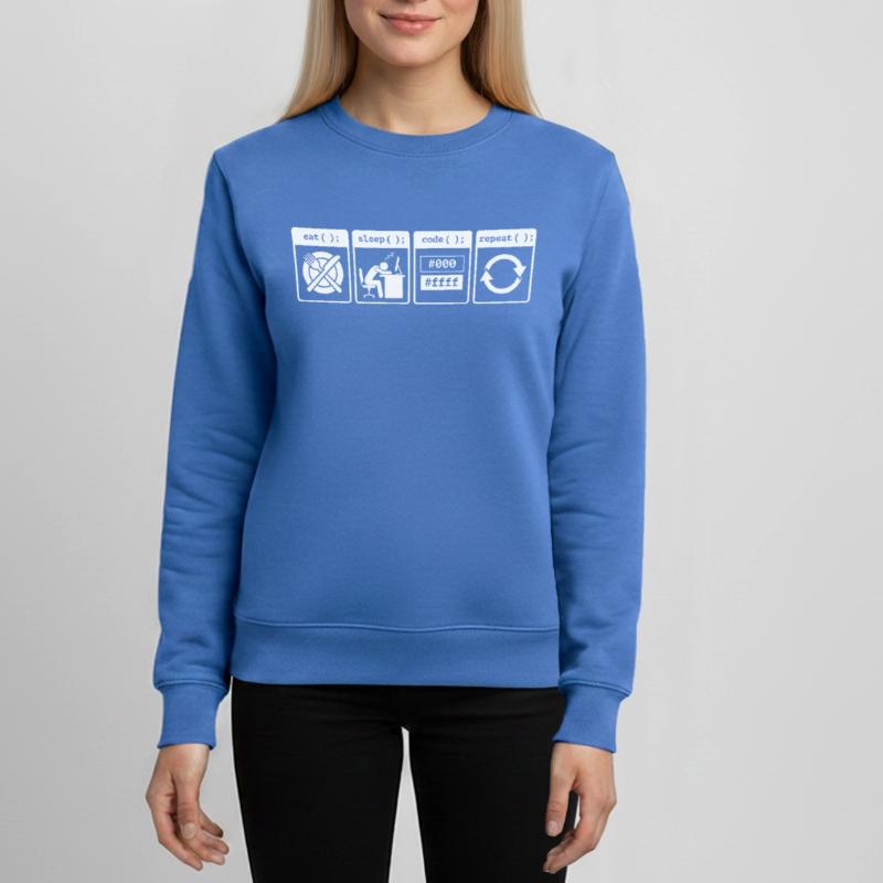Eat Sleep Code Repeat – Conception de flux de travail pour codeurs Sweat ado bio Stanley/Stella