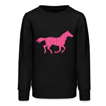 Glitzer Pferd - Teenager Organic Sweatshirt Mini Changer von Stanley/Stella - Schwarz - Vorne - AI Model Teenager Male light (155cm)