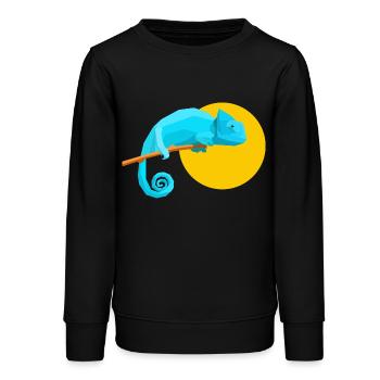Geometric Chameleon - Teenager Organic Sweatshirt Mini Changer von Stanley/Stella - Schwarz - Vorne - AI Model Teenager Male light (155cm)
