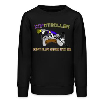 Cop-ntroller Spiele spielen Lustig Retro Gaming Gamer - Teenager Organic Sweatshirt Mini Changer von Stanley/Stella - Schwarz - Vorne - AI Model Teenager Male light (155cm)