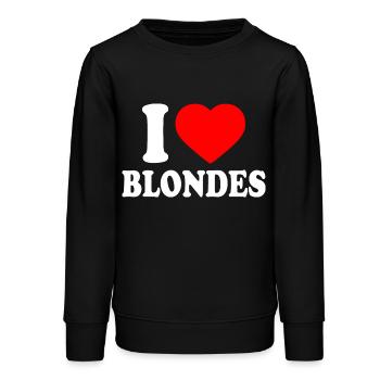 I love blondes - Teenager Organic Sweatshirt Mini Changer von Stanley/Stella - Schwarz - Vorne - AI Model Teenager Male light (155cm)