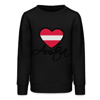 Austria Love Heart - Sweat ado bio Stanley/Stella - noir - Devant - AI Model Teenager Male light (155cm)