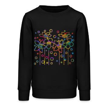 Blumen - Teenager Organic Sweatshirt Mini Changer von Stanley/Stella - Schwarz - Vorne - AI Model Teenager Male light (155cm)