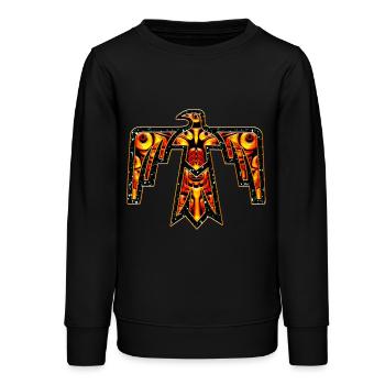 Oiseau-tonnerre - Thunderbird , Amérindiennes - Sweat ado bio Stanley/Stella - noir - Devant - AI Model Teenager Male light (155cm)