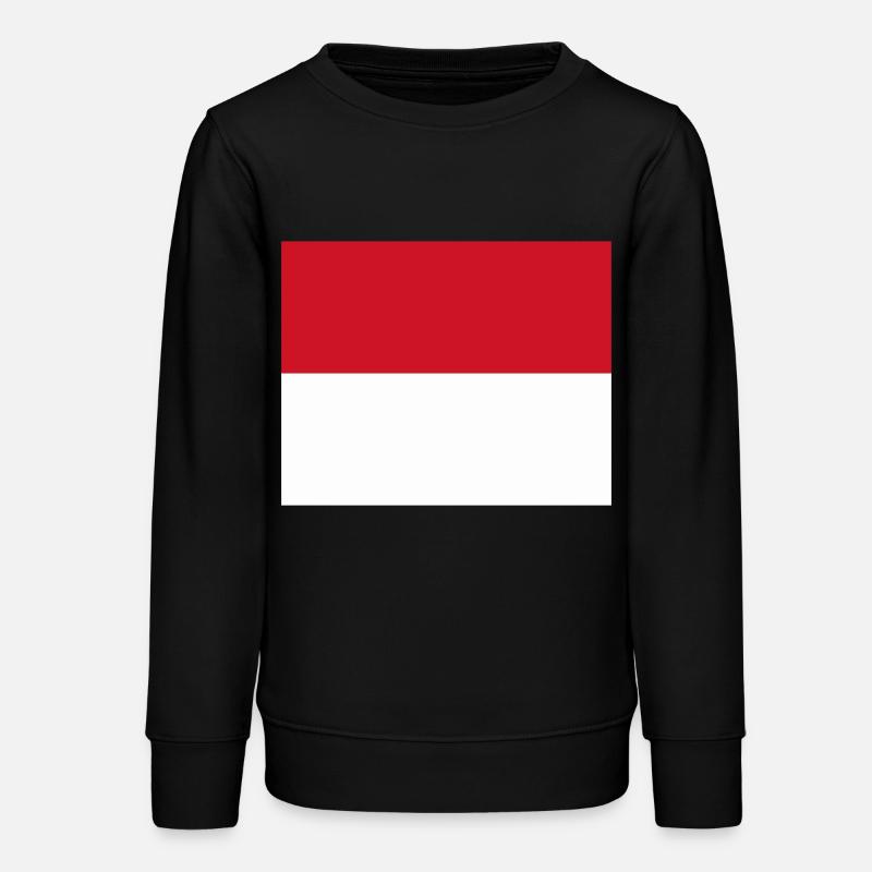 Monaco flag / Drapeau Monaco - Teens Organic Sweatshirt by Stanley/Stella - black