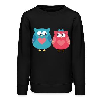 Eulen - Teenager Organic Sweatshirt Mini Changer von Stanley/Stella - Schwarz - Vorne - AI Model Teenager Male light (155cm)