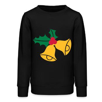 Cloche Noël - Sweat ado bio Stanley/Stella - noir - Devant - AI Model Teenager Male light (155cm)