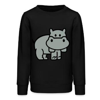 Hippopotame - Sweat ado bio Stanley/Stella - noir - Devant - AI Model Teenager Male light (155cm)