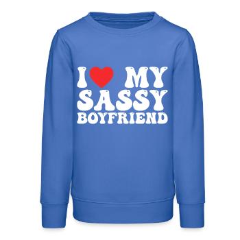 Ich liebe meinen frechen Freund - Teenager Organic Sweatshirt Mini Changer von Stanley/Stella - carolina Blue - Vorne - AI Model Teenager Male dark (155cm)