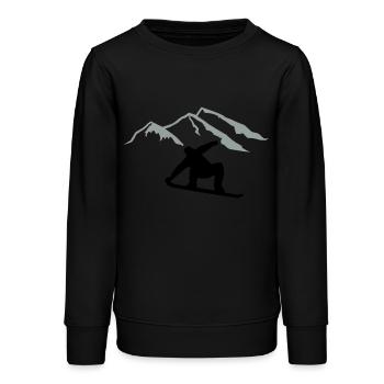 Snowboard - Sweat ado bio Stanley/Stella - noir - Devant - AI Model Teenager Male light (155cm)