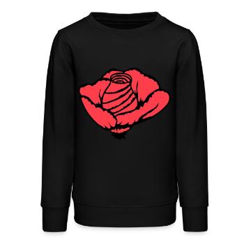 Hübsche Schöne Rose Blüte Blatt Röschen Romantisch - Teenager Organic Sweatshirt Mini Changer von Stanley/Stella - Schwarz - Vorne - AI Model Teenager Male light (155cm)