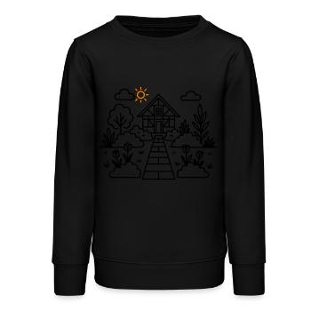 Jardin familial Nature - Sweat ado bio Stanley/Stella - noir - Devant - AI Model Teenager Male light (155cm)