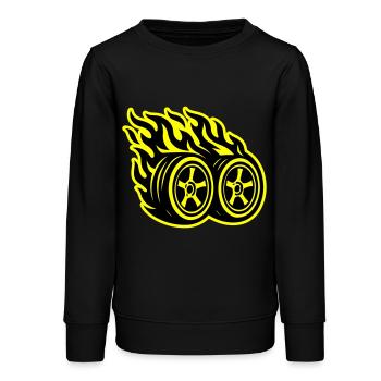 Flamme de pneu de voiture - Sweat ado bio Stanley/Stella - noir - Devant - AI Model Teenager Male light (155cm)