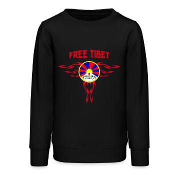 tibet libre (free tibet) - Sweat ado bio Stanley/Stella - noir - Devant - AI Model Teenager Male light (155cm)
