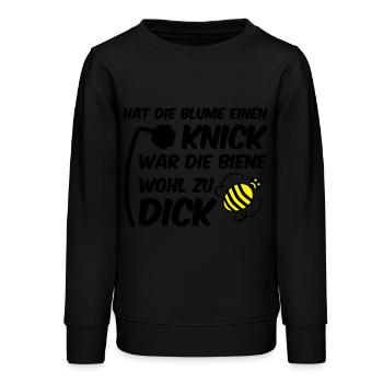 Biene zu dick Blume Knick Blüte - Teenager Organic Sweatshirt Mini Changer von Stanley/Stella - Schwarz - Vorne - AI Model Teenager Male light (155cm)