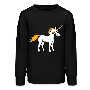Unicorn Evil Angry Attack Teeth Grinding Sour - Teens Organic Sweatshirt by Stanley/Stella - black - Front - AI Model Teenager Male light (155cm)
