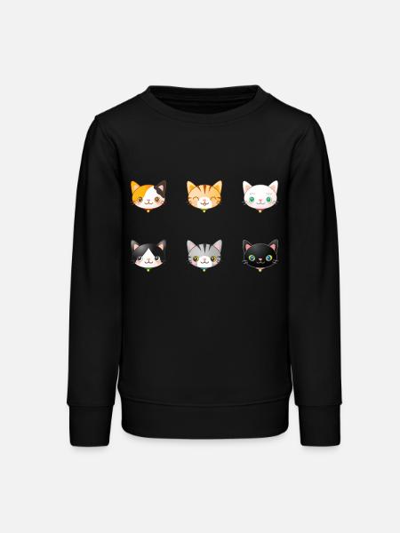 Katzen - Teenager Organic Sweatshirt Mini Changer von Stanley/Stella - Schwarz