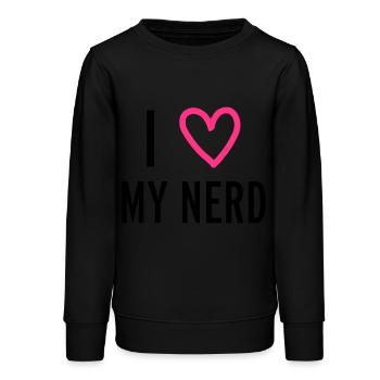 Nerd - Tiener sweater biologisch Stanley/Stella - zwart - Voor - AI Model Teenager Male light (155cm)