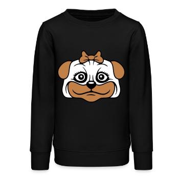 chien carlin fille jolie arc femme femme - Sweat ado bio Stanley/Stella - noir - Devant - AI Model Teenager Male light (155cm)