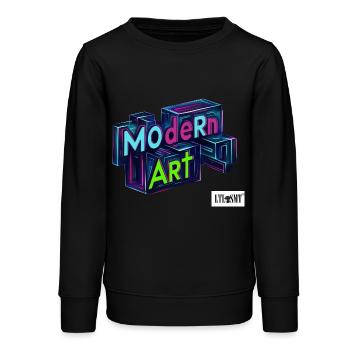 MOdeRn ART - Sweat ado bio Stanley/Stella - noir - Devant - AI Model Teenager Male light (155cm)