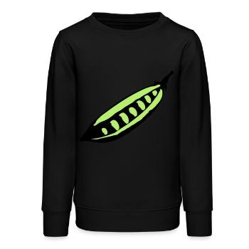 Peas - Teens Organic Sweatshirt by Stanley/Stella - black - Front - AI Model Teenager Male light (155cm)