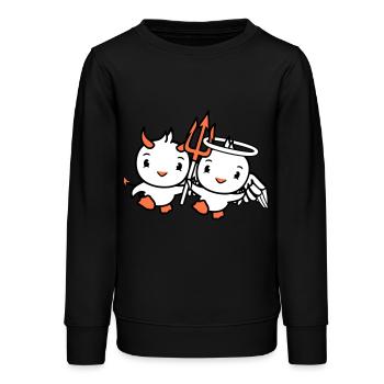 Vögel Engel Himmel Teufel Hörner Satan Hölle böse - Teenager Organic Sweatshirt Mini Changer von Stanley/Stella - Schwarz - Vorne - AI Model Teenager Male light (155cm)