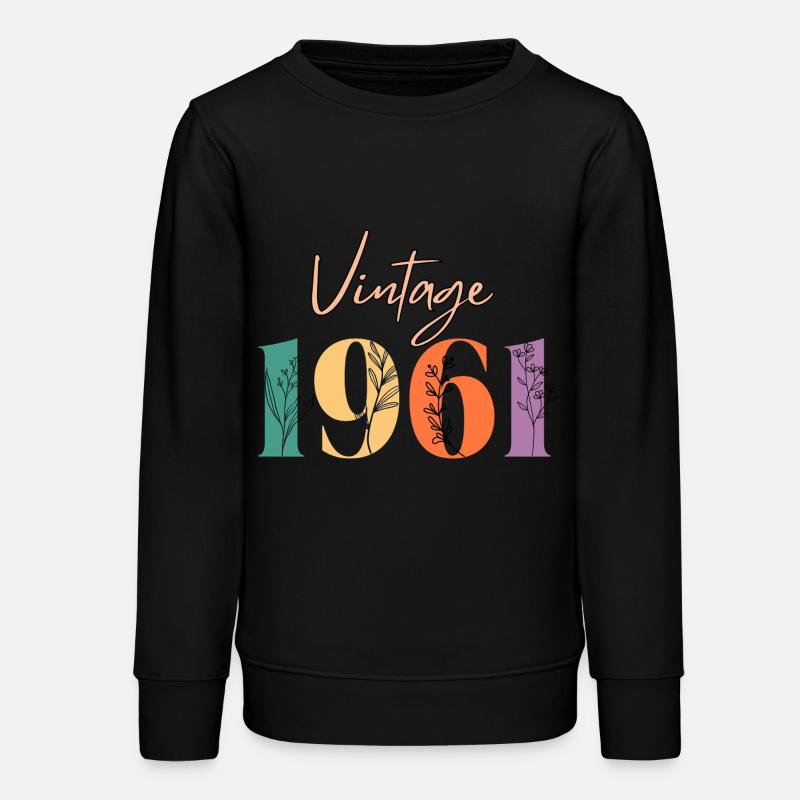 Vintage 1961 florale - Sweat ado bio Stanley/Stella - noir