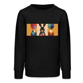 Lapin de Pâques n°06 - Sweat ado bio Stanley/Stella - noir - Devant - AI Model Teenager Male light (155cm)