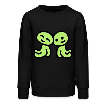 Amitié - amour - Sweat ado bio Stanley/Stella - noir - Devant - AI Model Teenager Male light (155cm)