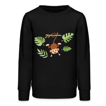 Monkey on the branch - Teenager Organic Sweatshirt Mini Changer von Stanley/Stella - Schwarz - Vorne - AI Model Teenager Male light (155cm)