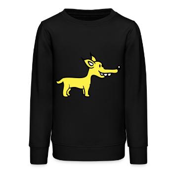 chien se tient mignon petit chiot heureux animal de compagnie - Sweat ado bio Stanley/Stella - noir - Devant - AI Model Teenager Male light (155cm)