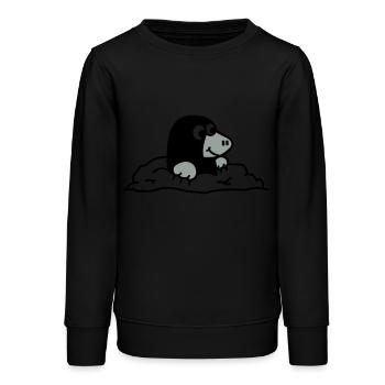 Mole - Teens Organic Sweatshirt by Stanley/Stella - black - Front - AI Model Teenager Male light (155cm)