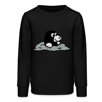 Mole - Teens Organic Sweatshirt by Stanley/Stella - black - Front - AI Model Teenager Male light (155cm)