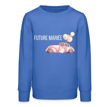Die zukünftige Braut - Hochzeitsauto - Teenager Organic Sweatshirt Mini Changer von Stanley/Stella - carolina Blue - Vorne - AI Model Teenager Male dark (155cm)