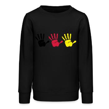 Empreinte de main Trio - Sweat ado bio Stanley/Stella - noir - Devant - AI Model Teenager Male light (155cm)