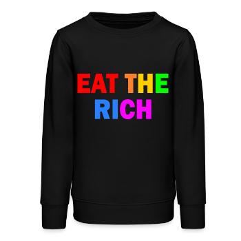 Eat the rich - Teenager Organic Sweatshirt Mini Changer von Stanley/Stella - Schwarz - Vorne - AI Model Teenager Male light (155cm)