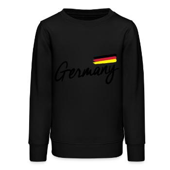 Deutschland - Germany - Bundesrepublik -Flagge BRD - Teenager Organic Sweatshirt Mini Changer von Stanley/Stella - Schwarz - Vorne - AI Model Teenager Male light (155cm)