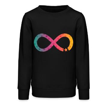 Infinity Star arc-en-ciel - Sweat ado bio Stanley/Stella - noir - Devant - AI Model Teenager Male light (155cm)