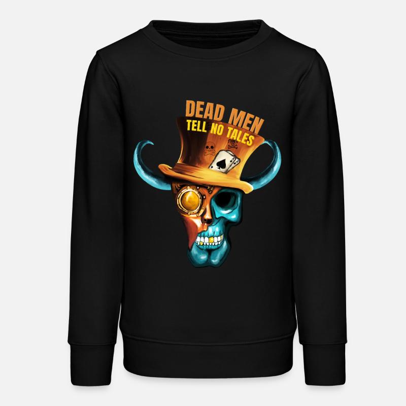 Crâne de pirate Steampunk - Art peint à la main - Sweat ado bio Stanley/Stella - noir