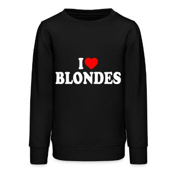 I love blondes - Teenager Organic Sweatshirt Mini Changer von Stanley/Stella - Schwarz - Vorne - AI Model Teenager Male light (155cm)