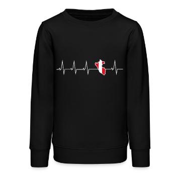Ich liebe Peru - Herzschlag - Teenager Organic Sweatshirt Mini Changer von Stanley/Stella - Schwarz - Vorne - AI Model Teenager Male light (155cm)