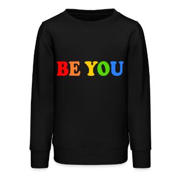 Be you - Sweat ado bio Stanley/Stella - noir - Devant - AI Model Teenager Male light (155cm)