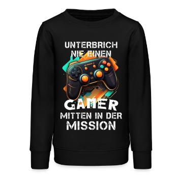 Gamer Zocker Gaming Konsole Videospiele lustig - Teenager Organic Sweatshirt Mini Changer von Stanley/Stella - Schwarz - Vorne - AI Model Teenager Male light (155cm)