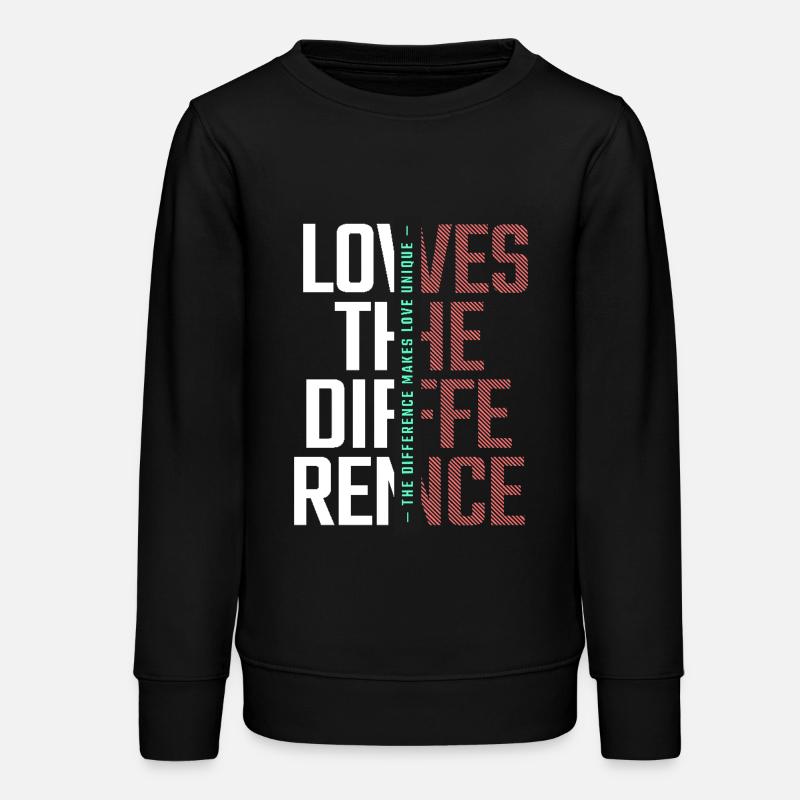 Love makes the difference Unique love - Teens Organic Sweatshirt by Stanley/Stella - black