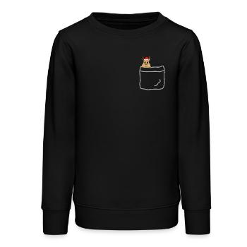 Poches rennes - Sweat ado bio Stanley/Stella - noir - Devant - AI Model Teenager Male light (155cm)