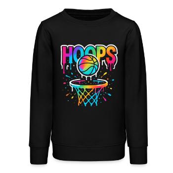Hoops Basketball Sports Idée Cadeau BBall - Sweat ado bio Stanley/Stella - noir - Devant - AI Model Teenager Male light (155cm)