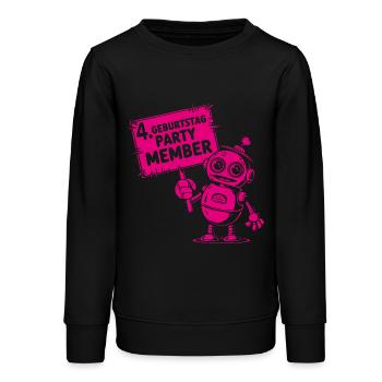 Ich bin vier Jahre 4. Geburtstag Roboter - Teenager Organic Sweatshirt Mini Changer von Stanley/Stella - Schwarz - Vorne - AI Model Teenager Male light (155cm)