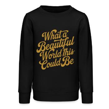 Quel beau monde cela pourrait être - Sweat ado bio Stanley/Stella - noir - Devant - AI Model Teenager Male light (155cm)