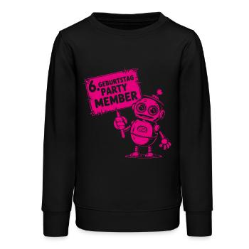 Ich bin sechs Jahre 6. Geburtstag Roboter - Teenager Organic Sweatshirt Mini Changer von Stanley/Stella - Schwarz - Vorne - AI Model Teenager Male light (155cm)