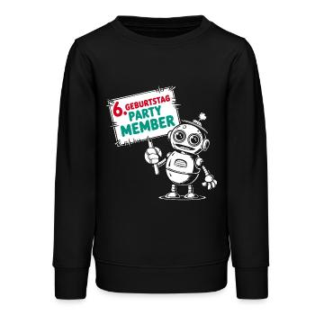 Ich bin sechs Jahre 6. Geburtstag Roboter - Teenager Organic Sweatshirt Mini Changer von Stanley/Stella - Schwarz - Vorne - AI Model Teenager Male light (155cm)